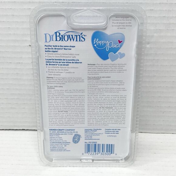 Dr. Brown's Happy Paci Silicone Pacifiers 0-6m Pack of 2 Pink & Green - Picture 2 of 2